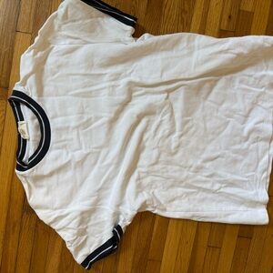 Octobre Classic White T-Shirt with navy Trim